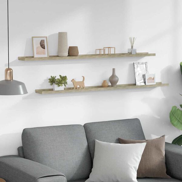 vidaXL Zidne police 2 kom boja hrasta sonome 115 x 9 x 3 cm