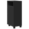 vidaXL Uski kupaonski ormarić s kotačima crni od konstruiranog drva
