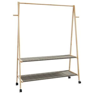 vidaXL Stalak za odjeću s policama i kotačima 132x45,5x155,5cm bambusa