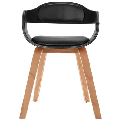 vidaXL Blagovaonska stolica crna od umjetne kože i savijenog drva