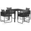 vidaXL Vrtni set za objed 5 kom. Crna i antracit poliratan
