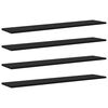 vidaXL Police za knjige 3 razina 4 kom. 100 x 20 x 1,5 cm Crna