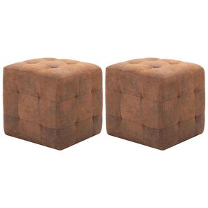 vidaXL Noćni ormarići 2 kom smeđi 30 x 30 x 30 cm umjetna bru&scaron;ena koža