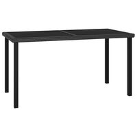 vidaXL Vrtni blagovaonski stol crni 140 x 70 x 73 cm od poliratana