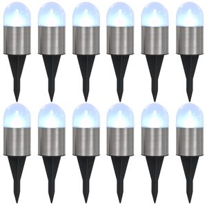 vidaXL Solarne podne svjetiljke 12 kom LED svjetla bijele