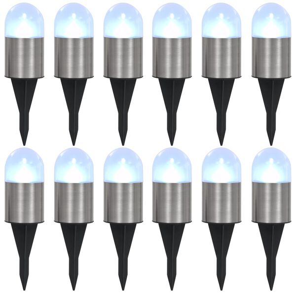 vidaXL Solarne podne svjetiljke 12 kom LED svjetla bijele