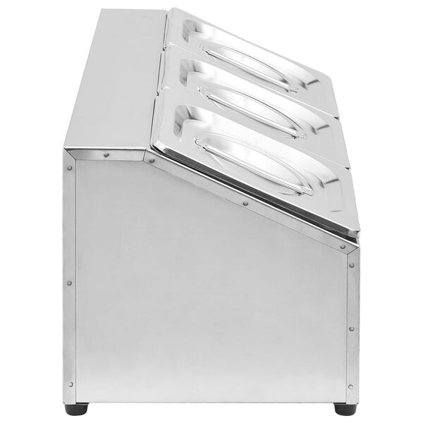 vidaXL Držač Gastronorm za 3 posude GN 1/6 od nehrđajućeg čelika