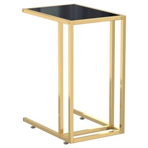 vidaXL Bočni stolić za računalo crni 50x35x65 cm od kaljenog stakla