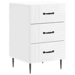vidaXL Noćni ormar s ladicama Bijela visokog sjaja 43 x 41 x 66,5 cm