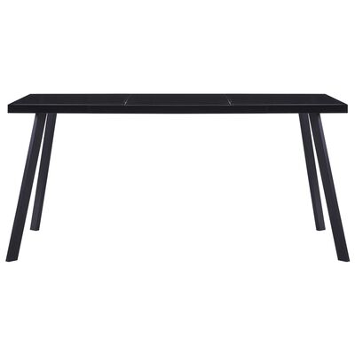 vidaXL Blagovaonski stol crni 180 x 90 x 75 cm od kaljenog stakla