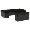vidaXL 13-dijelni set vrtnih sofa s jastucima poliratan crni