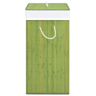 vidaXL Košara za rublje od bambusa s jednim odjeljkom zelena 83 L