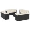 vidaXL 13-dijelni set vrtnih sofa s jastucima poliratan crni