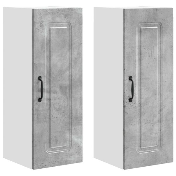 vidaXL Kuhinjski ormarić Kalmar 2 pcs Betonski sivi 30 x 31 x 80 cm