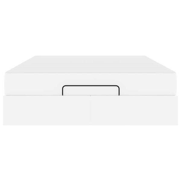 vidaXL Okvir kreveta s madracem s madracem 2 pcs Bijelo PVC
