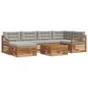 vidaXL Set vanjskih sofa s jastukom 7 pcs Prirodna i svijetlo siva