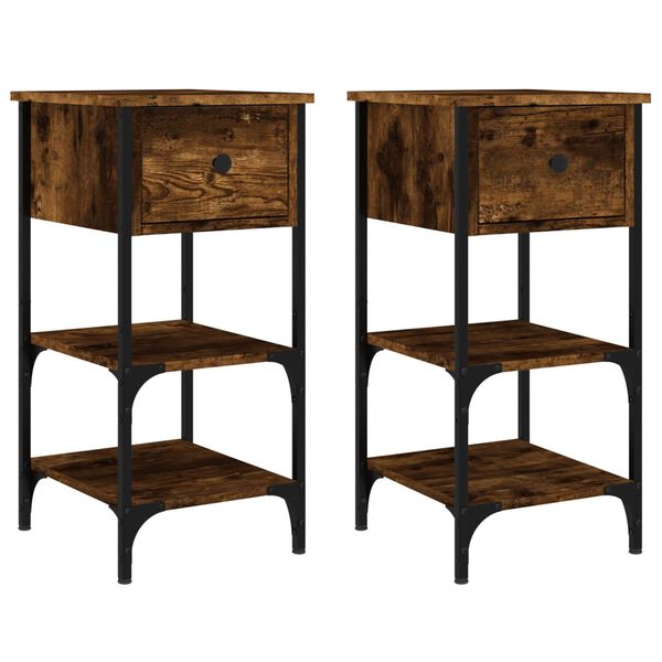 vidaXL Noćni ormarići 2 kom boja hrasta 34x36x70 cm konstruirano drvo