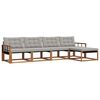 vidaXL Set vanjskih sofa s jastukom 5 pcs Prirodna i svijetlo siva