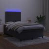 vidaXL Krevet box spring s madracem LED crni 120 x 190 cm bar&scaron;unasti