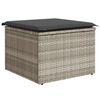 vidaXL Vrtni tabure s jastukom svijetlosivi 55x55x37 cm od poliratana