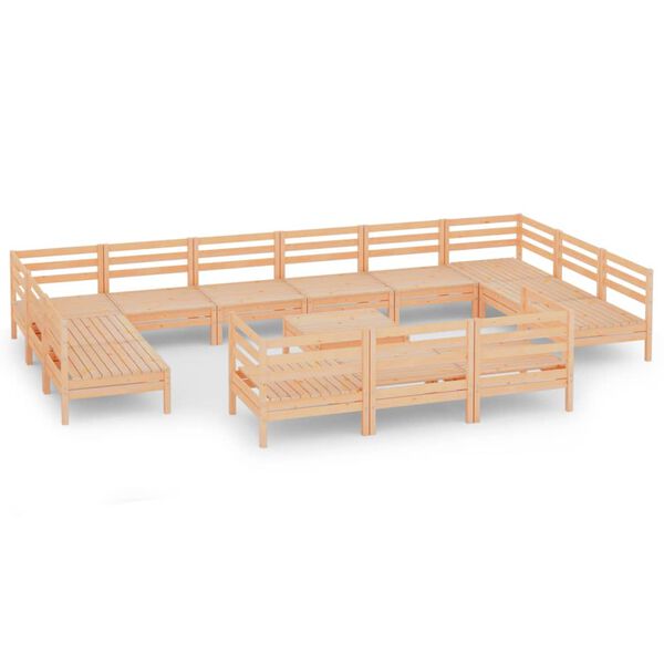 vidaXL 14-dijelna vrtna garnitura od masivne borovine