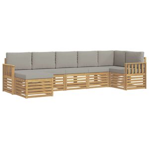 vidaXL Set vanjskih sofa 6 kom. Bijela i svijetlosiva Poliester