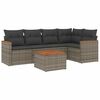 vidaXL 6-dijelni set vrtnih sofa od poliratana s jastucima sivi