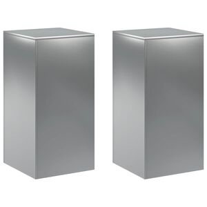 vidaXL Stalak za biljke 2 pcs Srebrna 40 x 40 x 80 cm Nehrđajući čelik