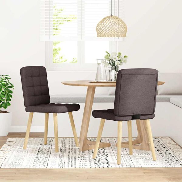 vidaXL Blagovaonske stolice od tkanine 2 kom tamnosmeđe