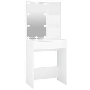 vidaXL Toaletni stolić s LED svjetlima bijeli 60x40x140 cm