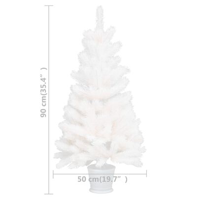 vidaXL Umjetno osvijetljeno božićno drvce bijelo 90 cm