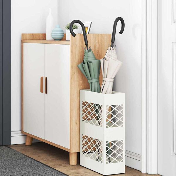 vidaXL Stalak za kišobran Bijelo 28 x 12 x 41 cm Čelik