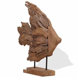 vidaXL Riba Skulptura od tikovine 40x12x57 cm