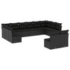 vidaXL 12-dijelni set vrtnih sofa od poliratana s jastucima crni