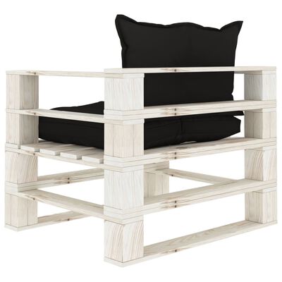 vidaXL Vrtna sofa od paleta s crnim jastucima drvena