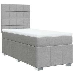 vidaXL Okvir kreveta s oprugama i madrac svjetlosivi 80x200cm tkanina