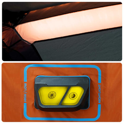vidaXL Obiteljski šator LED 10 osoba sivo-narančasti brzo otpuštanje