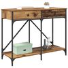 vidaXL Konzolna stolica s ladicama Staro drvo 100 x 39 x 78,5 cm