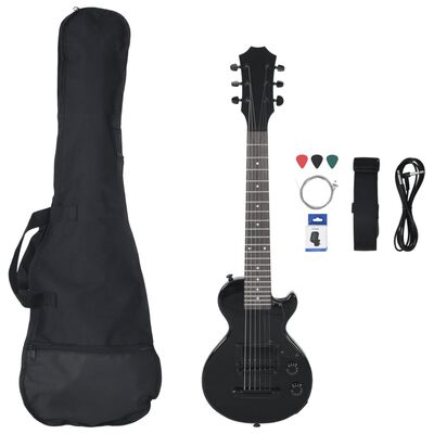 vidaXL Električna gitara za djecu s torbom crna 3/4 30 "