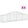 vidaXL Lučne gabionske ko&scaron;are 4 kom 200x30x40/60 cm pocinčano željezo