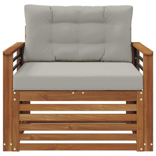 vidaXL Set vanjskih sofa Čvrsto drvo akacije i poliester Prirodna