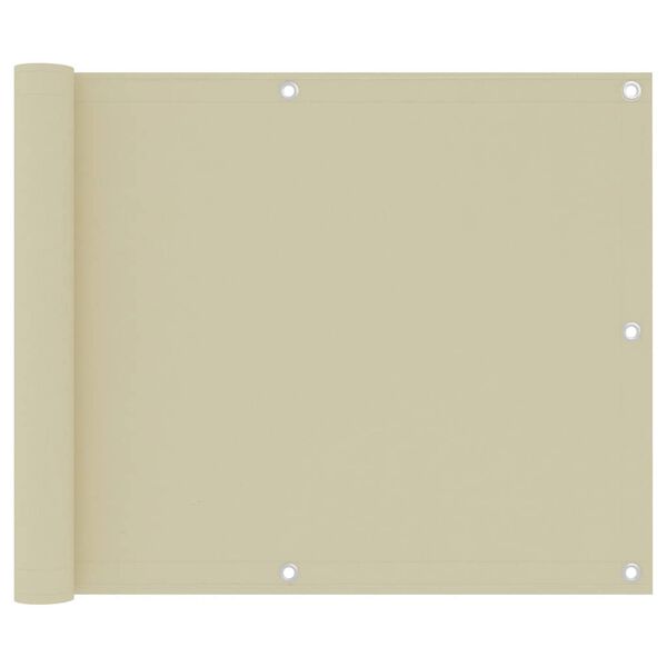 vidaXL Balkonski zastor krem 75 x 500 cm od tkanine Oxford