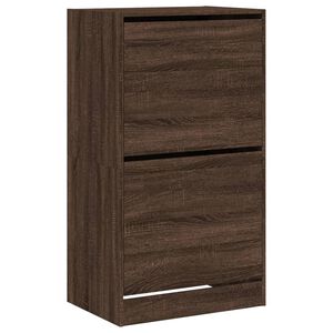 vidaXL Ormarić za cipele s 2 ladice smeđa boja hrasta 60 x 42 x 108 cm