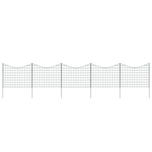 vidaXL Set vrtnih ograda s donjim lukom 77,5 x 64 cm zeleni