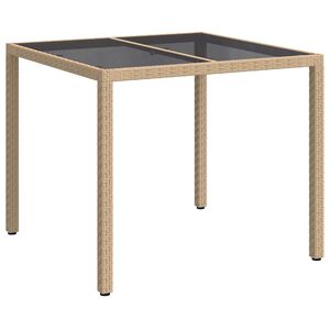 vidaXL Stol za vrt Bež 90 x 90 x 75 cm poliratan