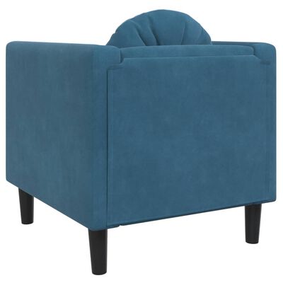 vidaXL Fotelja s jastukom plava baršunasta