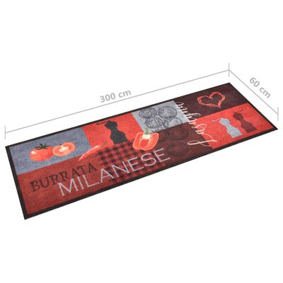 vidaXL Kuhinjski tepih s uzorkom rajčica perivi 60 x 300 cm