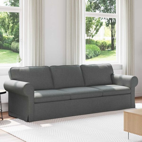 vidaXL Sofa 210cm Tamno siva Metal