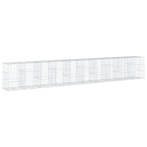vidaXL Gabionska ko&scaron;ara s poklopcem 1000x100x150 cm pocinčano željezo