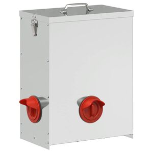 vidaXL Hranilica za piliće Srebrno 32,5 x 20,5 x 43 cm Cinkani čelik